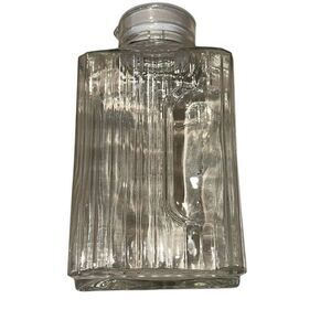 Ribbed Textured Glass Pitcher With Lid Clear & White Size 8" x 5.5"